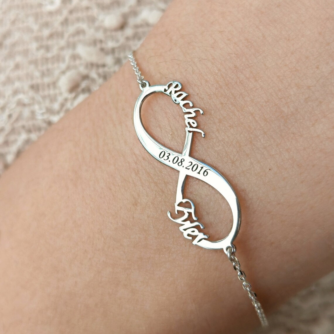 Custom Infinity Date Bracelet