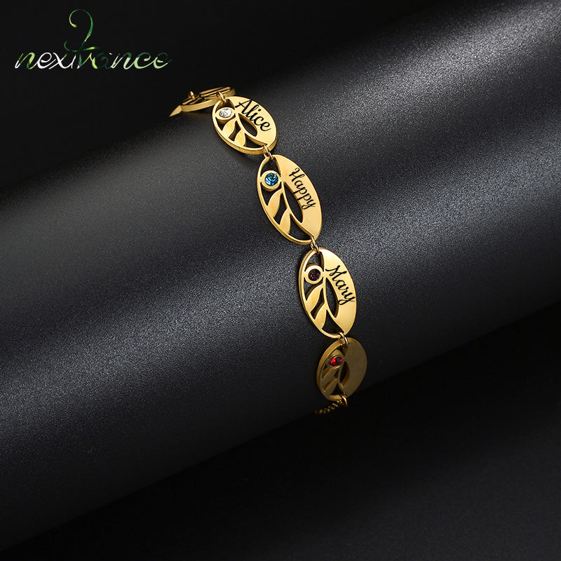 Leaves With Stones Bracelet