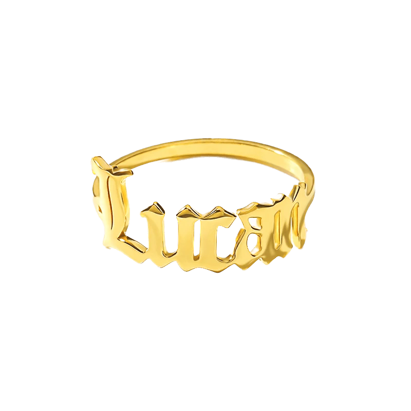 Custom Old English Name Ring