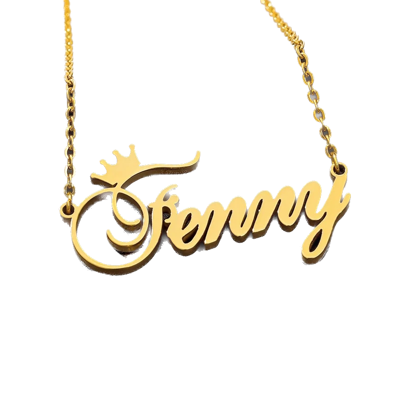 Custom Crown Name Necklace