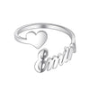 Personalized Heart Name Rings