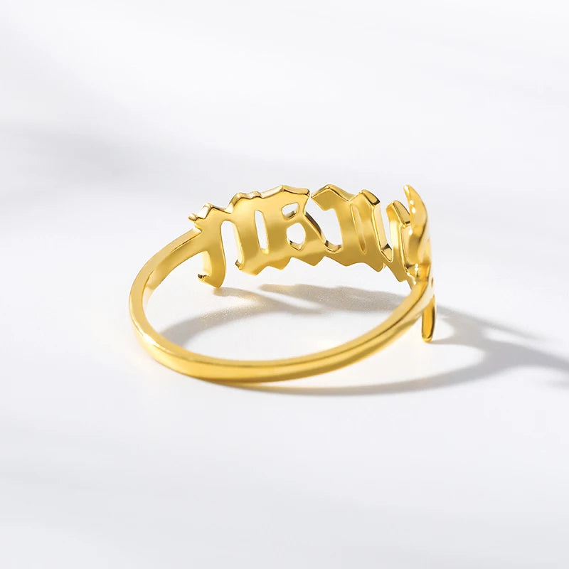 Custom Old English Name Ring