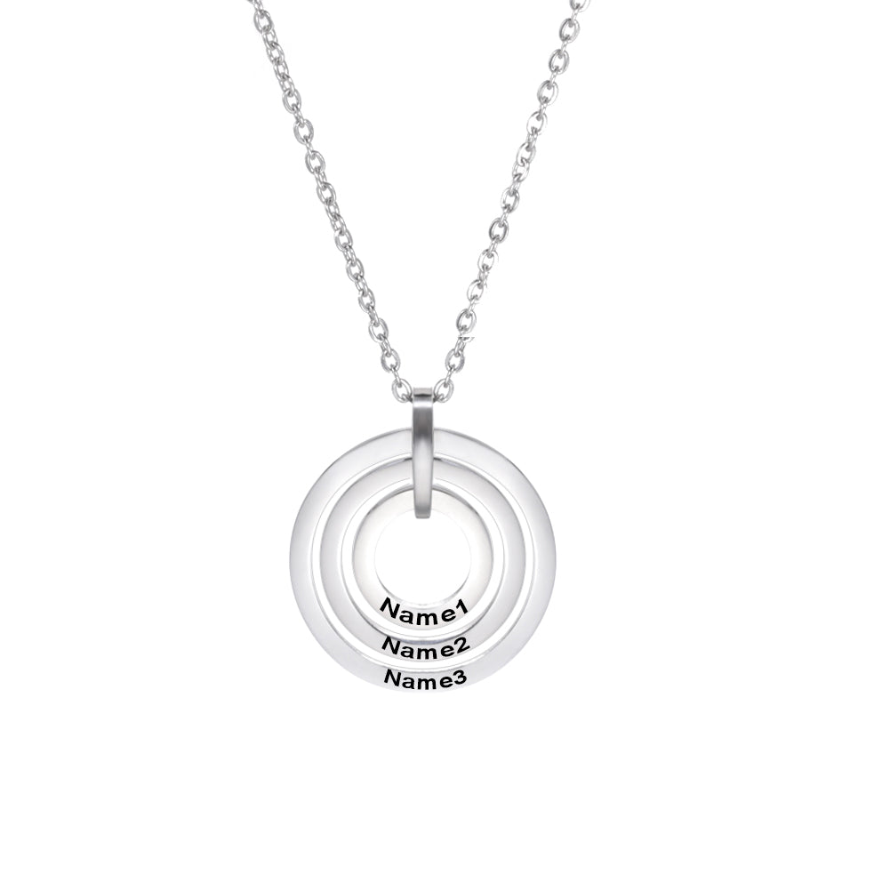 Triple Circle Name Necklace with Chain