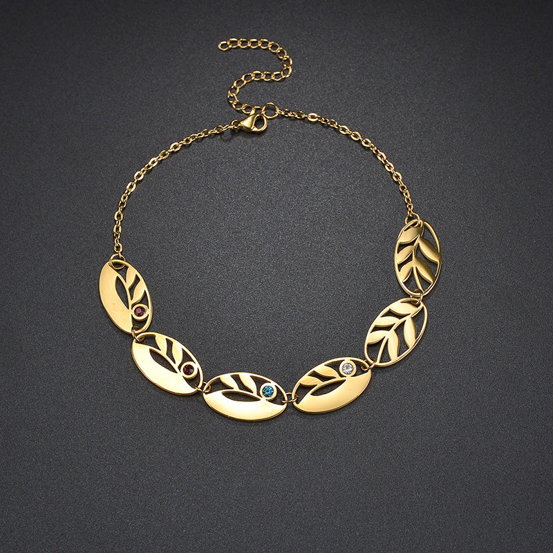 Leaves With Stones Bracelet