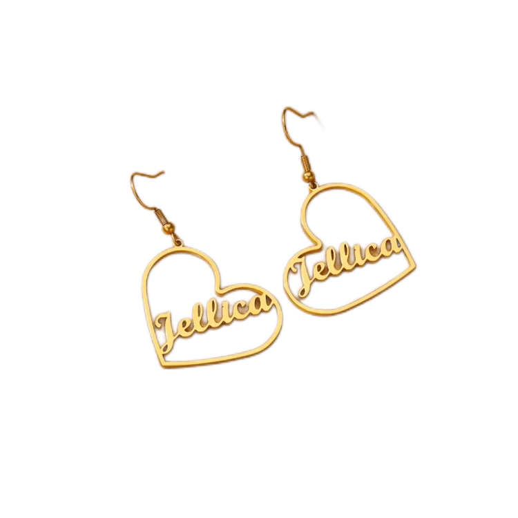 Stainless Steel Custom Heart Earring