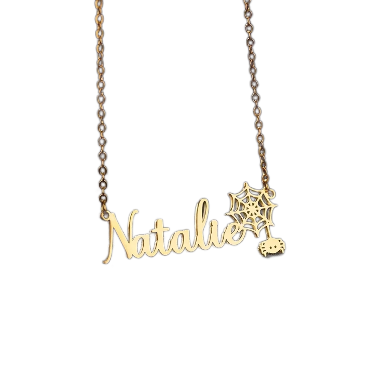 Custom Spider Name Necklace