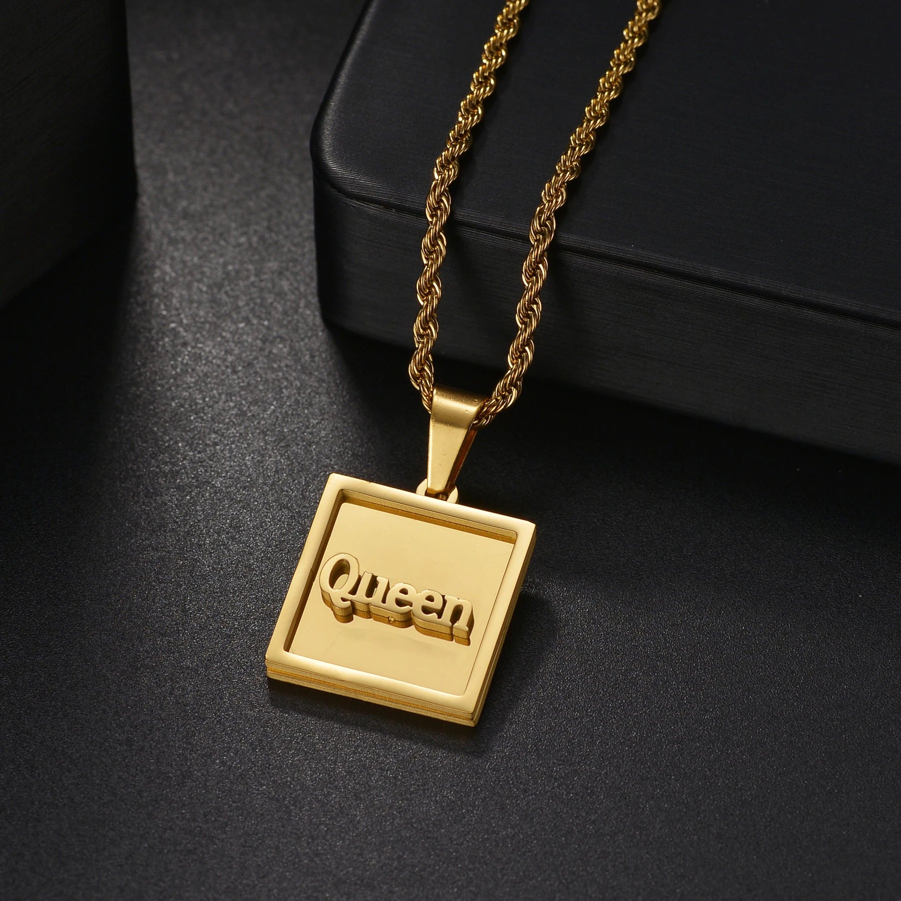 Personalized Custom Name Square Pendant