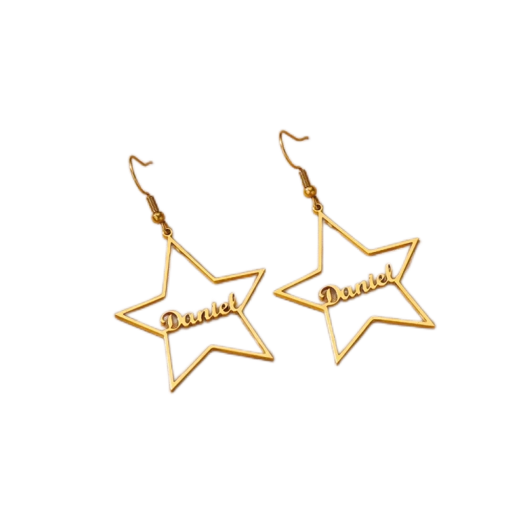 Custom Star Name Earrings