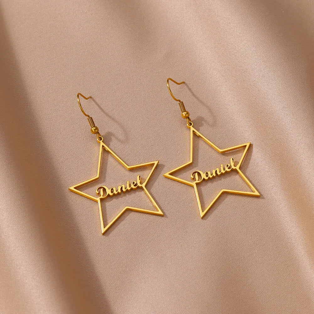 Custom Star Name Earrings