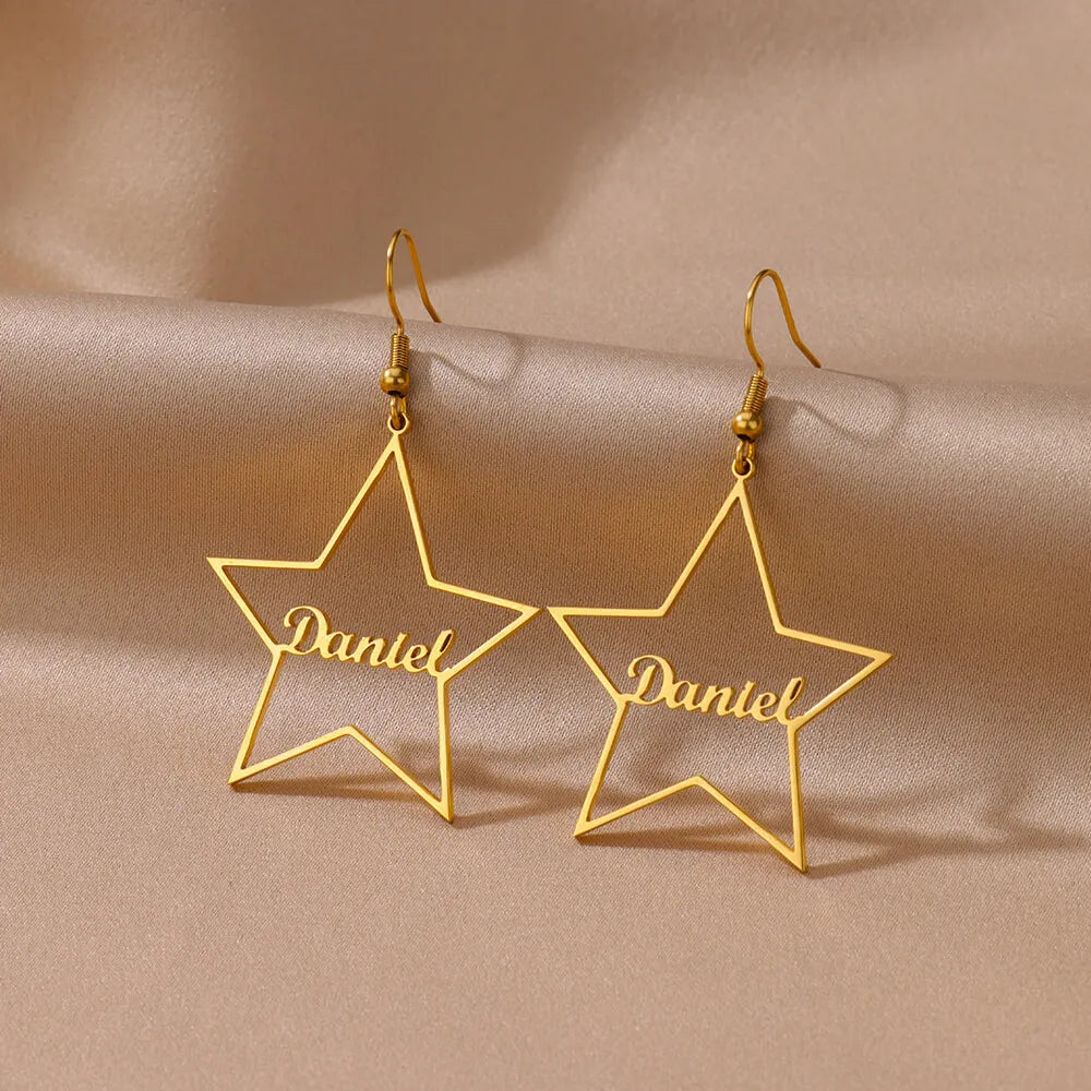 Custom Star Name Earrings