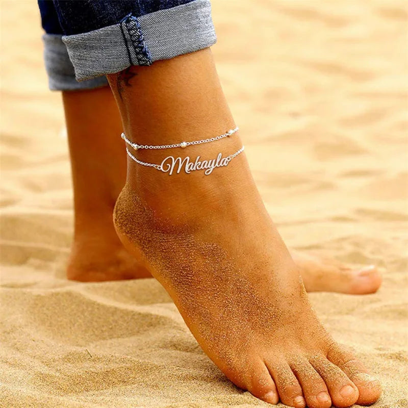 Personalized Double Layer Anklet