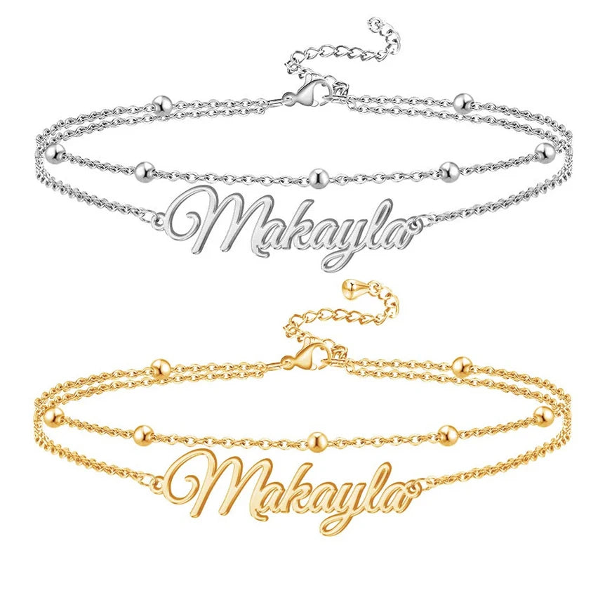 Personalized Double Layer Anklet