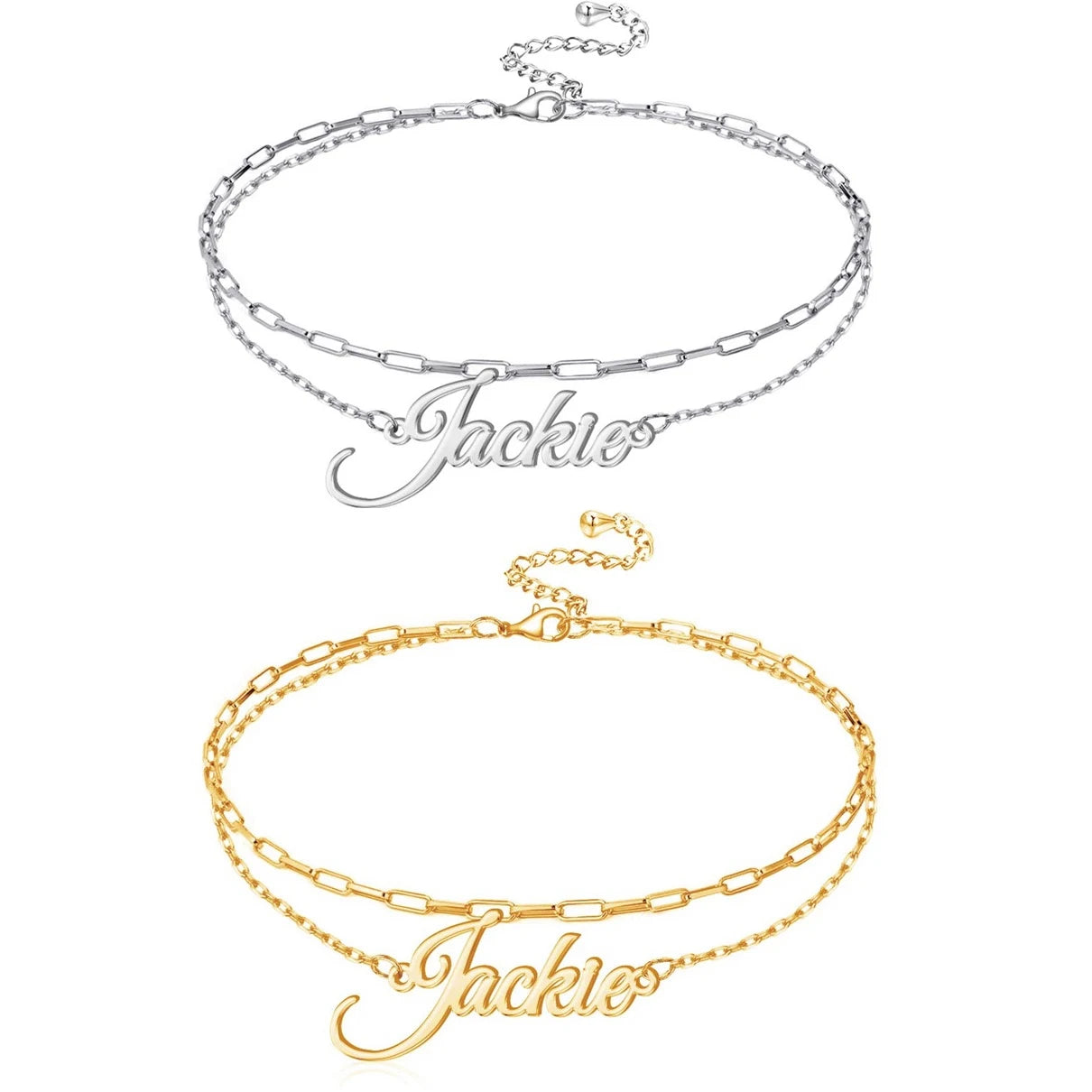 Personalized Double Layer Anklet