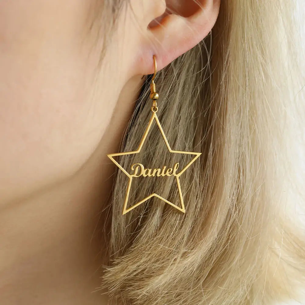 Custom Star Name Earrings