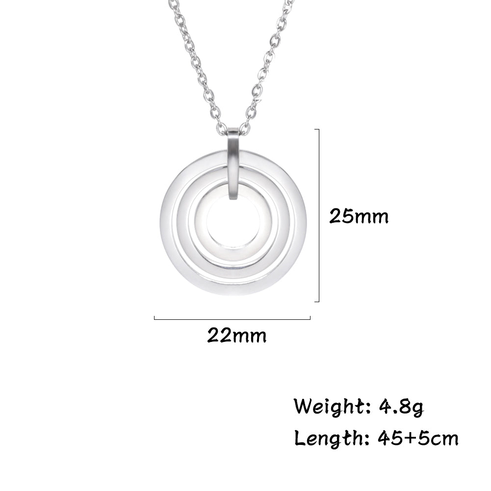 Triple Circle Name Necklace with Chain